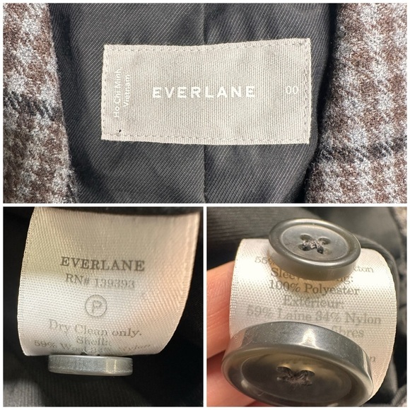 Everlane the Italian Wool Oversized Blazer Jacket in Glen Plaid Womens Size 00 - Picture 11 of 15